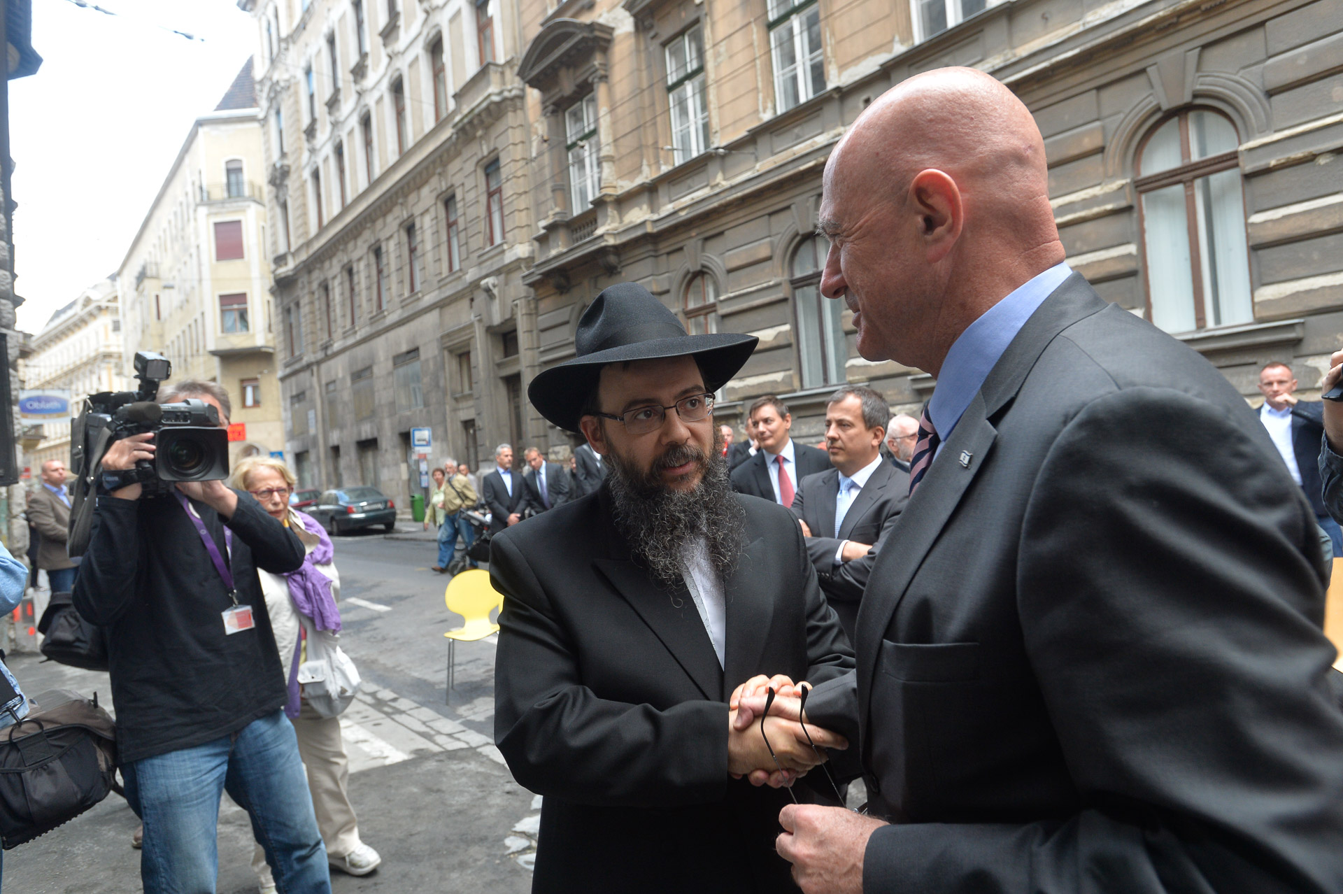 Gettófal emlékavató- Oberlander Báruch, Ilan Mor